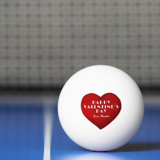 Romantic Red Heart met Name Valentijn Day Pingpongballen (Net)