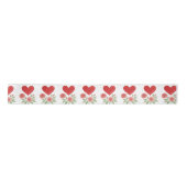 Romantic Red Hearts Pink Roses  Lint (Voorkant)