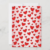 Romantic Red Hearts Valentijnsdag Dinner Kaart (Achterkant)