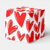 Romantic Red Love Hearts Pattern Valentijnsdag Bedankdoosjes (Achterkant)
