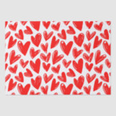 Romantic Red Love Hearts Pattern Valentijnsdag Tissuepapier (Voorkant)