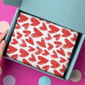 Romantic Red Love Hearts Pattern Valentijnsdag Tissuepapier