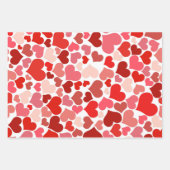 Romantic Red Pink Heart Design Flat Inpakpapier Vel (Voorkant)