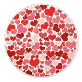 Romantic Red Pink Heart Love Valentijn Keramische Knop (Voorkant)
