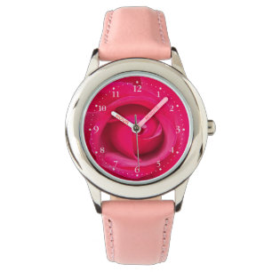 Romantic Red Pink Rose Horloge