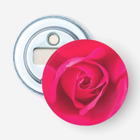 Romantic Red Pink Rose v2 Button Flesopener (Voorkant)