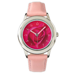 Romantic Red Pink Rose v2 Horloge