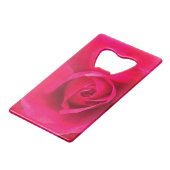 Romantic Red Pink Rose v2 Kredietkaart Flessenopener (Achterkant Gekanteld)