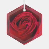 Romantic Red Rose in volle bloei Glas Ornament (Voorkant)