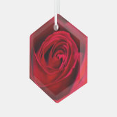 Romantic Red Rose in volle bloei Glas Ornament (Voorkant links)