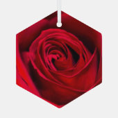 Romantic Red Rose in volle bloei Glas Ornament (Achterkant)