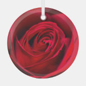 Romantic Red Rose in volle bloei Glas Ornament (Voorkant)