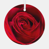 Romantic Red Rose in volle bloei Glas Ornament (Achterkant)