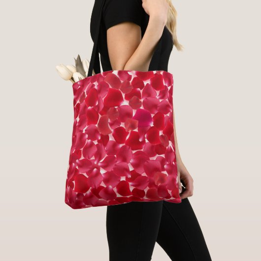 Romantic Red Rose Pattern Valentine's Day Tote Bag (De près)