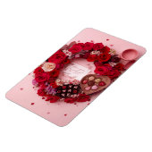 Romantic Red Rose Personalized Valentine Heart Magneet (Linkerzijde)