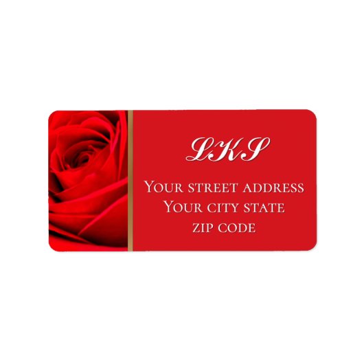Romantic Red Rose Return Address Label (Voorkant)