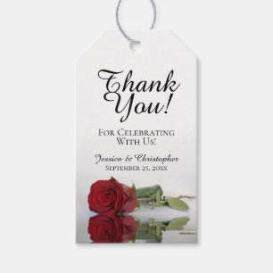 Romantic Red Rose Weddenschap Bedankt Cadeaulabel
