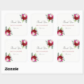 Romantic Red Rose Wedding Bedankt Sticker (Vel)