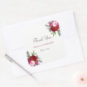 Romantic Red Rose Wedding Bedankt Sticker (Envelop)