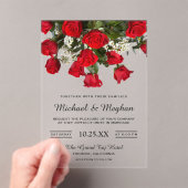 Romantic Red Roses Bouquet Wedding Invitation (In situ (ordinateur de poche))