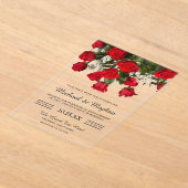 Romantic Red Roses Bouquet Wedding Invitation (Poser)