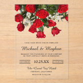 Romantic Red Roses Bouquet Wedding Invitation (Recto)