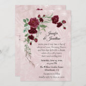 Romantic Red Roses Customizable Wedding Invitation (Voorkant / Achterkant)