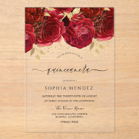 Romantic Red Roses Elegant Quinceanera Party