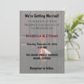 Romantic Red Roses Elegant Wedding Invitation (Debout devant)