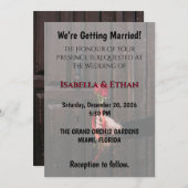 Romantic Red Roses Elegant Wedding Invitation (Devant / Derrière)