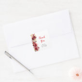 Romantic Red Roses Floral Birthday Party Vierkante Sticker (Envelop)