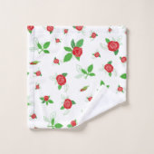 Romantic Red Roses Floral Pattern Retro Bath Towe Bad Handdoek (Wasdoekje)