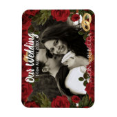 Romantic Red Roses Wedding Day Keepsake Photo Magneet (Verticaal)