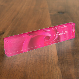 Romantic Red Roze Roze Gepersonaliseerde naam Bord Naambordje