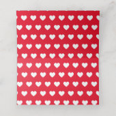 Romantic Red Wedding Logo Heart Pattern (Binnenkant ongevouwen)