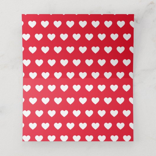 Romantic Red Wedding Logo Heart Pattern (Binnenkant ongevouwen)