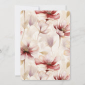 Romantic Red White Cream Floral Wedding Kaart (Achterkant)