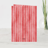 Romantic Red White Stripes Mon Cheri Love Kaart (Achterkant)