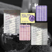 Romantic Retro Disco Party QR Code RSVP Wedding Kaartje