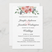 Romantic Roos Flat Announcement Kaart (Voorkant / Achterkant)