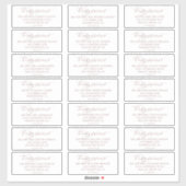 Romantic Roos Gold Calligraphy Guest Address Label (Vel)