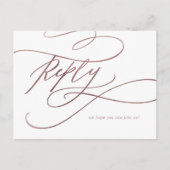 Romantic Roos Gold Calligraphy Menu Keuze RSVP (Voorkant)