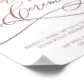 Romantic Roos Gold Calligraphy Unplugged Ceremony Poster (Hoek)