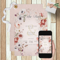 Romantic Roos Roze Floral sparen de Kaart van de D