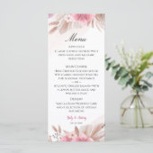 Romantic Rose and Champagne Boho Chic Wedding Menu (Debout devant)