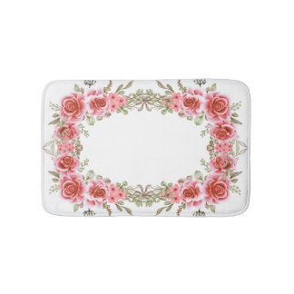 Romantic Rose Frame Memory Foam Bath Mat