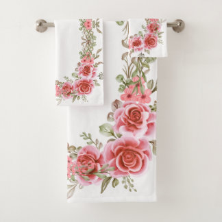 Romantic Rose Garden Bathroom Towel Set Bad Handdoek