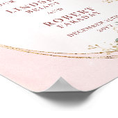 Romantic Rose Gold Flowers Greenery Wedding Welcom Poster (Hoek)