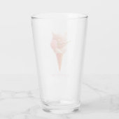 Romantic Rose: Miss Meow Pink Ice Cream Cone Art Glas (Achterkant)
