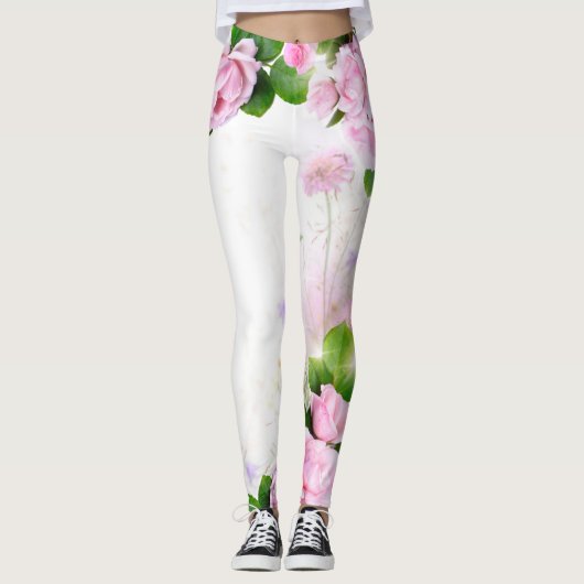 Romantic Rose Roses femmes Leggings (Devant)